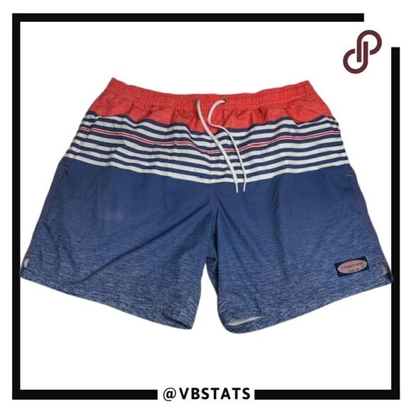 Vineyard Vines Chappy Swim Trunks Size Large in Boat Prussian Blue Color - Picture 1 of 5